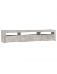 Mobile Porta TV con Luci LED Grigio Cemento 195x35x40 cm 2