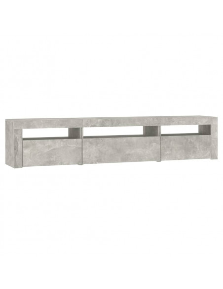 Mobile Porta TV con Luci LED Grigio Cemento 195x35x40 cm