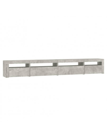Mobile Porta TV con Luci LED Grigio Cemento 270x35x40 cm