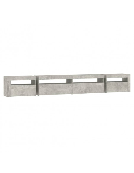Mobile Porta TV con Luci LED Grigio Cemento 270x35x40 cm