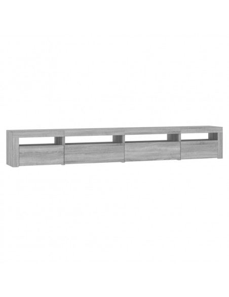 Mobile Porta TV con Luci LED Grigio Sonoma 270x35x40 cm