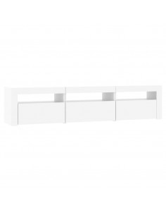 Mobile Porta TV con Luci LED Bianco 180x35x40 cm 2