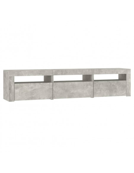 Mobile Porta TV con Luci LED Grigio Cemento 180x35x40 cm