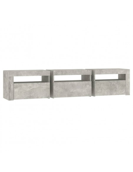 Mobile Porta TV con Luci LED Grigio Cemento 180x35x40 cm