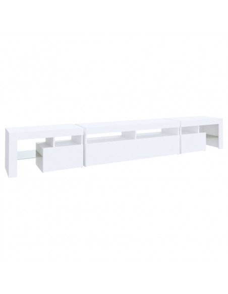 Mobile Porta TV con Luci LED Bianco 260x36,5x40 cm