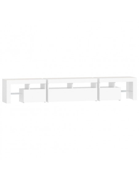 Mobile Porta TV con Luci LED Bianco 230x36,5x40 cm