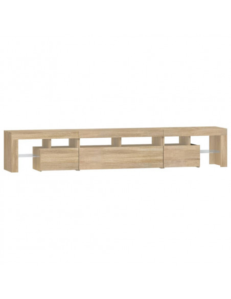 Mobile Porta TV con Luci LED Rovere Sonoma 230x36,5x40 cm