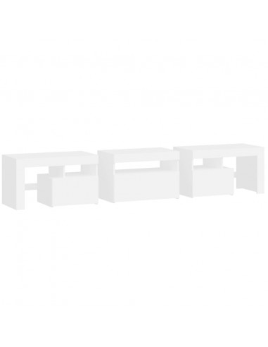 Mobile Porta TV con Luci LED Bianco 200x36,5x40 cm