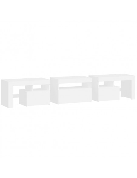 Mobile Porta TV con Luci LED Bianco 200x36,5x40 cm