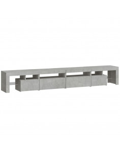 Mobile Porta TV con Luci LED Grigio Cemento 260x36,5x40 cm 2