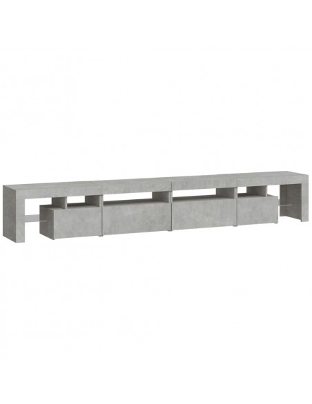 Mobile Porta TV con Luci LED Grigio Cemento 260x36,5x40 cm