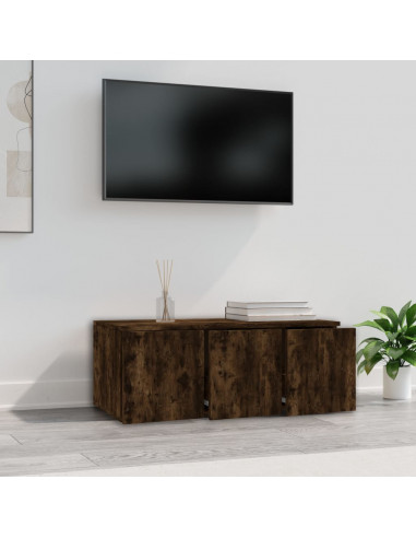 Mobile Porta TV Rovere Fumo 80x34x30 cm in Legno Multistrato