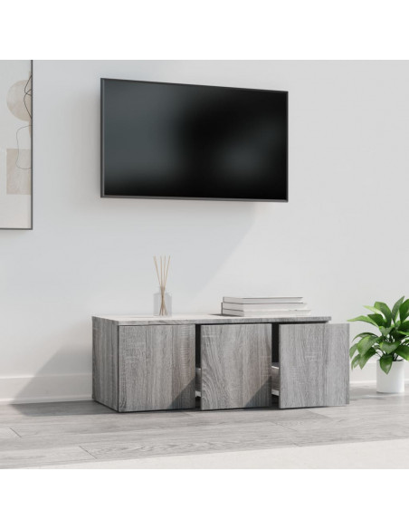 Mobile Porta TV Grigio Sonoma 80x34x30 cm in Legno Multistrato