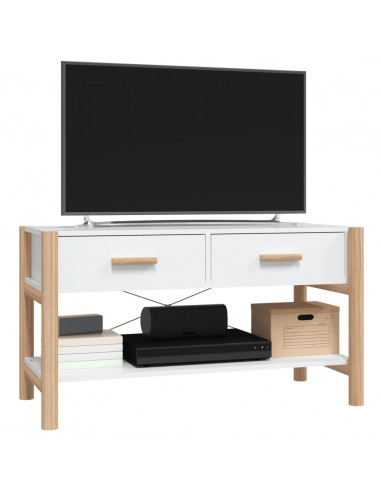 Mobile Porta TV Bianco 82x38x45 cm in Legno Multistrato