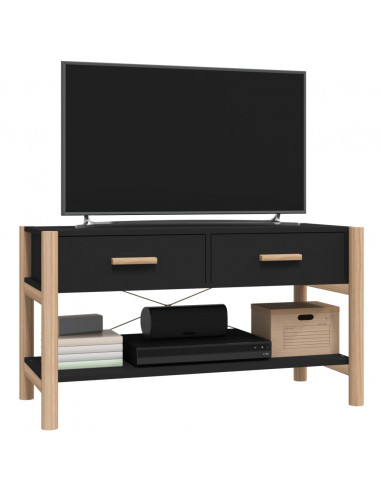 Mobile Porta TV Nero 82x38x45 cm in Legno Multistrato