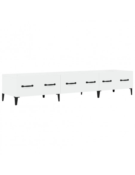 Mobile Porta TV Bianco Lucido 150x34,5x30 cm Legno Multistrato
