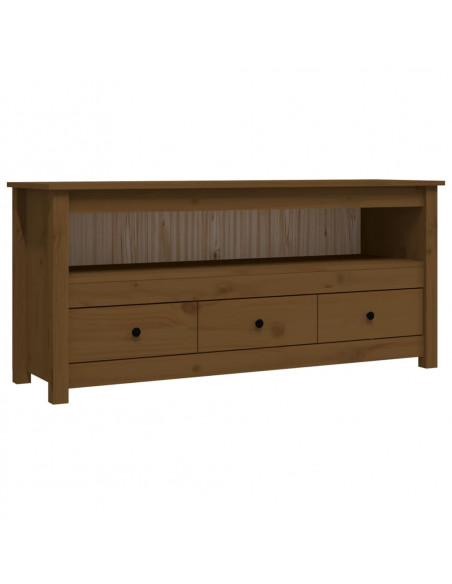 Mobile Porta TV Miele 114x35x52 cm in Legno Massello di Pino