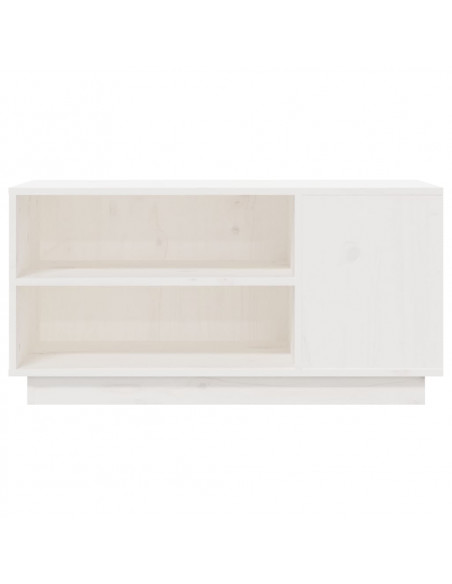 Mobile Porta TV Bianco 80x35x40,5 cm in Legno Massello di Pino