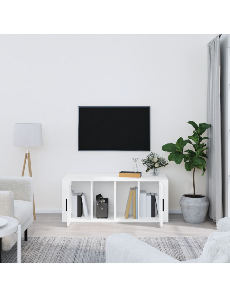 Mobile Porta TV Bianco 100x35x40 cm in Legno Multistrato