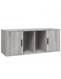 Mobile TV Grigio Sonoma 100x35x40 cm in Legno Multistrato 2