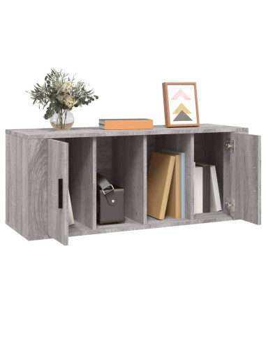 Mobile TV Grigio Sonoma 100x35x40 cm in Legno Multistrato