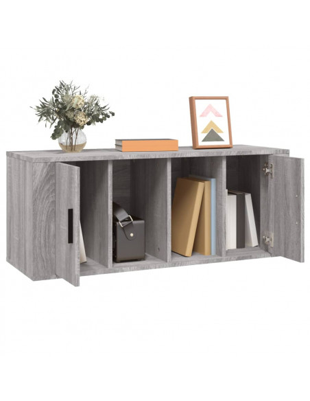 Mobile TV Grigio Sonoma 100x35x40 cm in Legno Multistrato