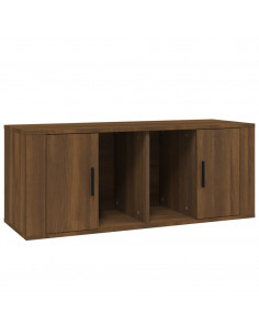 Mobile TV Rovere Marrone 100x35x40 cm in Legno Multistrato 2