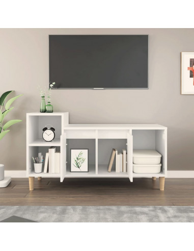 Mobile Porta TV Bianco 100x35x55 cm in Legno Multistrato