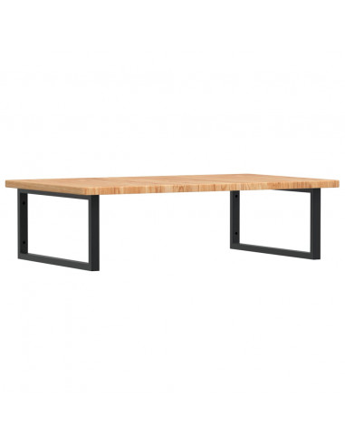 Ripiano a Parete per Lavabo in Acciaio e Massello di Rovere