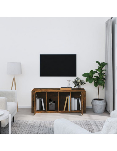 Mobile TV Rovere Fumo 100x35x40 cm in Legno Multistrato