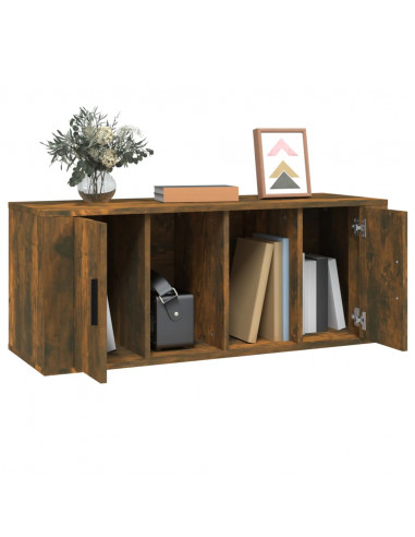 Mobile TV Rovere Fumo 100x35x40 cm in Legno Multistrato
