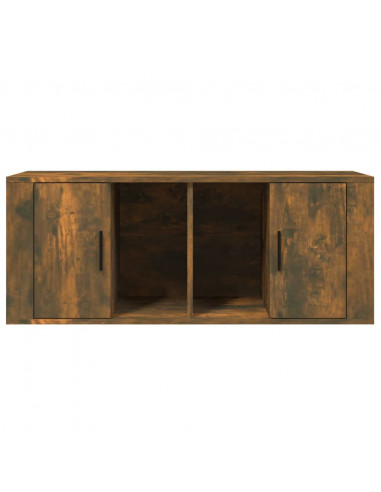 Mobile TV Rovere Fumo 100x35x40 cm in Legno Multistrato
