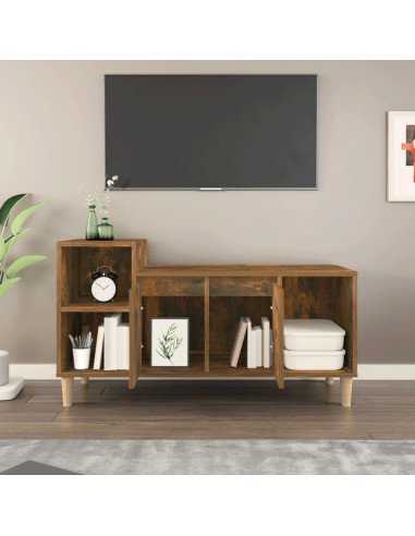 Mobile TV Rovere Fumo 100x35x55 cm in Legno Multistrato