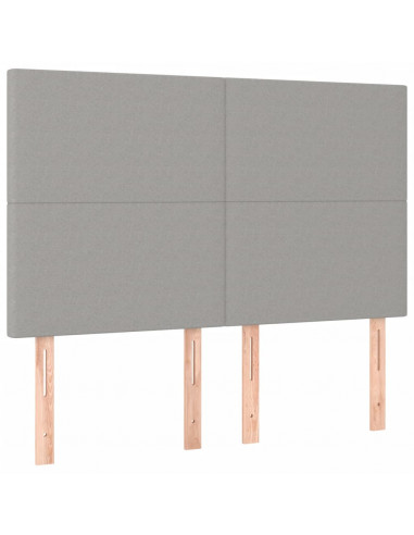 Giroletto con Testiera Grigio Chiaro 140x200 cm in Tessuto