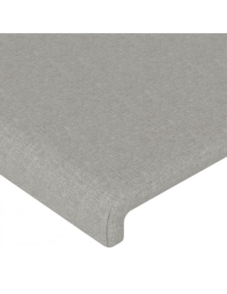 Giroletto con Testiera Grigio Chiaro 140x200 cm in Tessuto