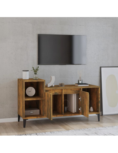 Mobile TV Rovere Fumo 100x35x55 cm in Legno Multistrato