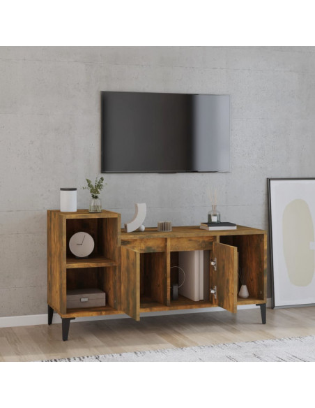 Mobile TV Rovere Fumo 100x35x55 cm in Legno Multistrato