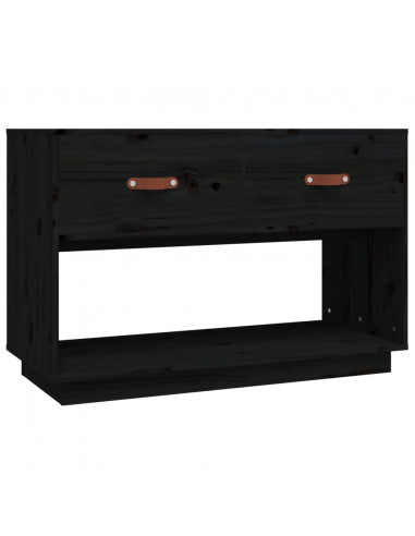 Mobile Porta TV Nero 90x40x60 cm in Legno Massello di Pino