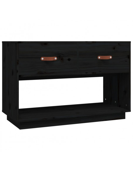 Mobile Porta TV Nero 90x40x60 cm in Legno Massello di Pino