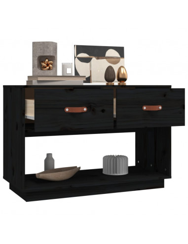 Mobile Porta TV Nero 90x40x60 cm in Legno Massello di Pino