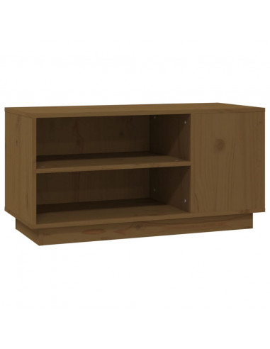 Mobile Porta TV Miele 80x35x40,5 cm in Legno Massello di Pino