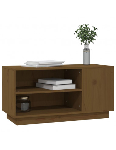 Mobile Porta TV Miele 80x35x40,5 cm in Legno Massello di Pino