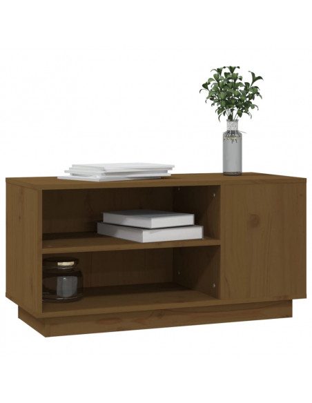 Mobile Porta TV Miele 80x35x40,5 cm in Legno Massello di Pino
