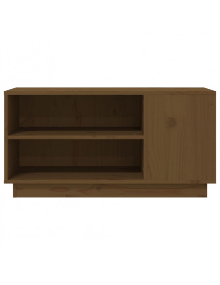 Mobile Porta TV Miele 80x35x40,5 cm in Legno Massello di Pino