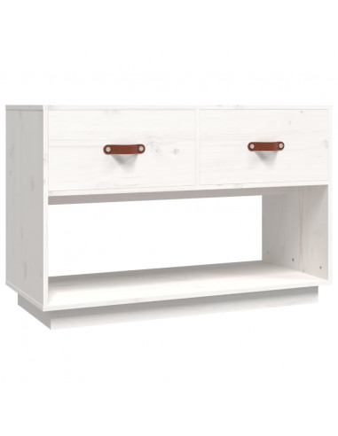 Mobile Porta TV Bianco 90x40x60 cm in Legno Massello di Pino