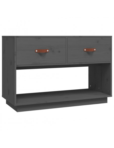 Mobile Porta TV Grigio 90x40x60 cm in Legno Massello di Pino
