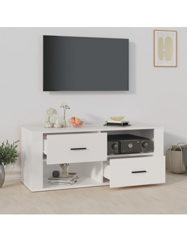 Mobile Porta TV Bianco 100x35x40 cm in Legno Multistrato