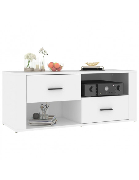 Mobile Porta TV Bianco 100x35x40 cm in Legno Multistrato