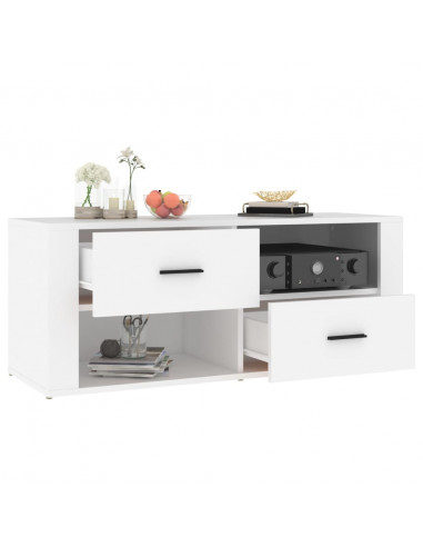 Mobile Porta TV Bianco 100x35x40 cm in Legno Multistrato