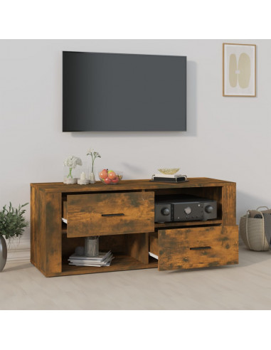 Mobile TV Rovere Fumo 100x35x40 cm in Legno Multistrato